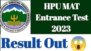 HPU MAT Entrance Exam 2023 Results declared #hpushimla #hpuexam #mba #hpuexam #hpupgentrance