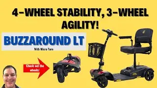 Buzzaround LT 4-Wheel Scooter with Microturn &mdash; 3-Wheel Turning in a 4-Wheel Body!