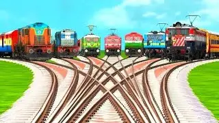 MORE INDIAN TRAIN CROSSING🔸AT BUMPY BRANCHED RAILROAD  TRACKS~RAILWORKS 3 /train simulator classic