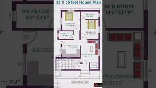 Modern house design | 23 by 35 Simple House Plans | 23x35 House Plans #house #homedesign #houseplan