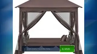 vidaXL Gazebo Convertible Swing Bench Coffee, 43240