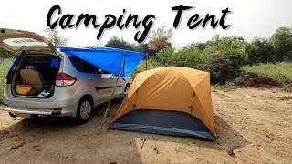 Car Camping, AmazonBasics 4 Person Camping Tent, Dome Tent for Camping & Hiking, DIY Tarp Tent