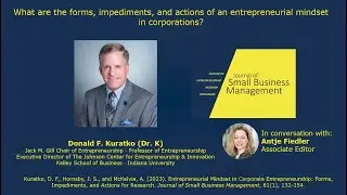 Donald Kuratko (Dr. K) reflects on entrepreneurial mindset