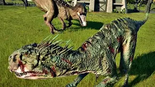 Scorpius Rex Vs Indominus Rex #jurassicpark dinosaurs #asmr  fighting