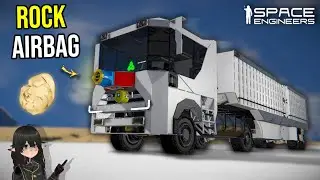 Using Rock Ejection As Emergency Crash Airbag Test, Space Engineers