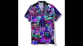Star Wars Special Baby Yoda Synthwave Hawaiian Shirt & Shorts 9To5Vibe