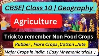 Tricks to remember Major Crops | Agriculture Class10 CBSE  geography || Mnemonics for non food crops
