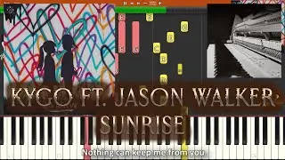 Kygo ft. Jason Walker - Sunrise Synthesia Piano Tutorial | Accompaniment