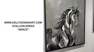 STALLION SERIES &ldquo;GRACE&rdquo; BY KELLY GOWAN- CONTEMPORARY EQUINE ART - HORSE PAINTING - EQUESTRIAN ART