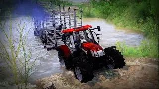 NEW HOLLAND Pulling A Heavy Trailer Logs Open World Freeroam | Mbum Truck