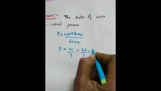 P=w/t power definition & formula @physicsstudytime9614 physics