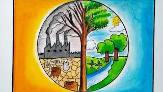 🎨How To Draw Global Warming || Save Earth Save Future #ytvideos #drawing #art 