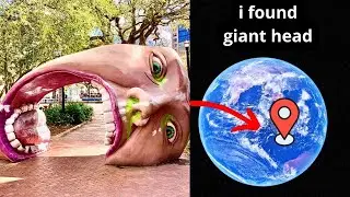 wow! Giant human head sculpture in real life on google maps and earth