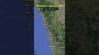 KOCHİ to MUMBAİ Flight Route - Air İndia #aviation #travel #flight #mumbai #kochi  #shorts #4k