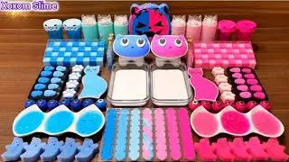 Relaxing Slime Mixing_ Cat Theme with Nails, Glitter, Charms & Floam 