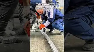 The Art of Heavy-Duty Wire Splicing ⛓️ #teamwork #bluecollar #steelcable #industrialtools #mechanic