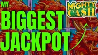 😱 MY BIGGEST JACKPOT EVER on MIGHTY CASH SLOT MACHINE! INSANE FULL SCREEN OF DRAGONS HIGH LIMIT PLAY