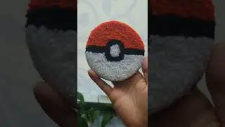 Making a Pokeball MugRug 🎮#Handmade #SmallBusiness #Pok&eacute;mon #punchneedle #coaster #gamer #mugrug