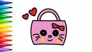 How to draw a Cute Hello Kitty Hand Bag! 🎀 Easy & adorable accessory art for kids