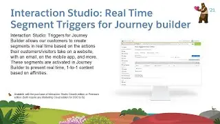 Marketing: Interaction Studio: Real Time Segment Triggers for Journey Builder