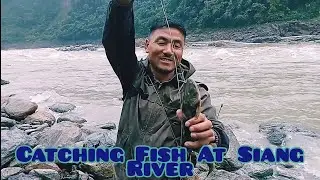 Catching Fish By Fishing Wheel and Fishing Net At Siang River Upper Siang District Arunachal Pradesh