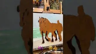 Horses on the beach painting