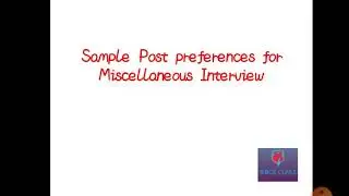 Post preference (sample) psc miscellaneous interview