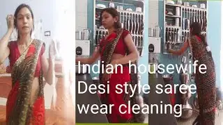 Indian housewife saree wear cleaning @rekha Marathi vlog