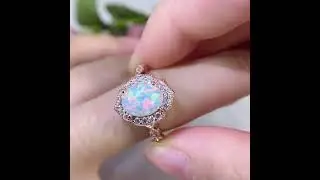 Vintage Rose Gold Oval Cut Opal Engagement Ring From Black Diamonds New York