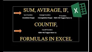 Excel Sum, Average, If, Countif Formula in Excel #viralvideo #microsoftexcel  #tutorial