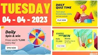 Amazon Today Quiz Answers | Amazon Daily Quiz Answers Today 4 April 2023 Tuesday | Amazon Daily Quiz