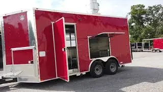 8.5' x 16' Red Concession Food Trailer