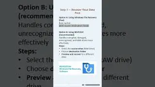 Recover RAW Drive Without Losing Data | Quick Professional Guide #drive #recovery