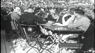 German Chancellor Adolf Hitler speaks to 120 thousand people at a Nazi rally in E...HD Stock Footage