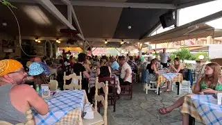 Corfu Sidari - Greek Night- Greece Walking Tour 2023- 4K