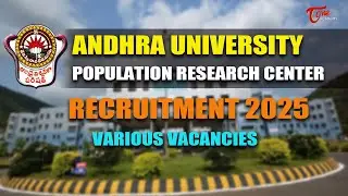 Population Research Center Recruitment 2025 | Andhra University Latest Jobs | Tone Academy