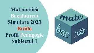 Bac Pedagogic | Simulare Brăila 2023 | Subiectul 1 | M4 | Rezolvare cu barem