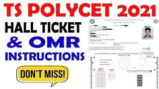 TS POLYCET 2021 HALL TICKET & OMR SHEET INSTRUCTIONS