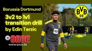 Borussia Dortmund - 3v2 to 1v1 transition drill by Edin Terzic