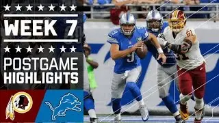 Redskins vs. Lions | NFL Week 7 Game Highlights