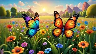 Three Bright Butterflies Flutter Fast | Colorful Butterfly Counting Song Kids | Rhyme for Preschool