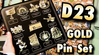 Exclusive D23 Gold Member Pin Set! Disney Fan Club 10 Year Celebration GOLD Pins!