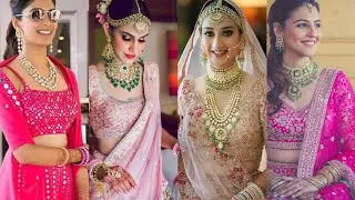 Pink Lehenga Jewellery Design/ Pink Lehenga With Jewelry design ideas @Preety collection