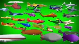 Lots of Aircraft Flying By Green Screen (New Version) (Free to use)