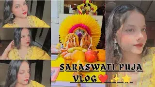|| Saraswati Puja Vlog | Books &bull; Bhakti &bull; Aesthetic Vibes 💛📚 ||  #SaraswatiPujaVlog #vlog #vlogger 