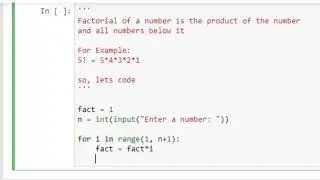 Factorial Number in Python using Jupyter Notebook