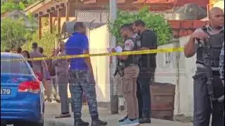 The murder scene at William Street in Laventille on Wednesday April 30th, 2025.