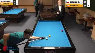 Czech league | 1-cushion | 2nd class | 8th round | Zdeněk Hrubý v Svatopluk Sejka