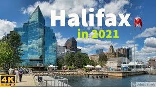 Halifax, Nova Scotia, Canada 2021. Downtown Tour, Walk and Drive. 4K UHD Video. Atlantic Canada