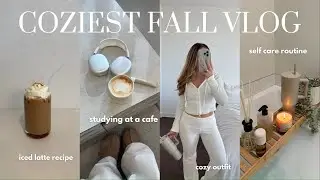 coziest fall vlog | iced coffee recipe, holiday shopping, study with me